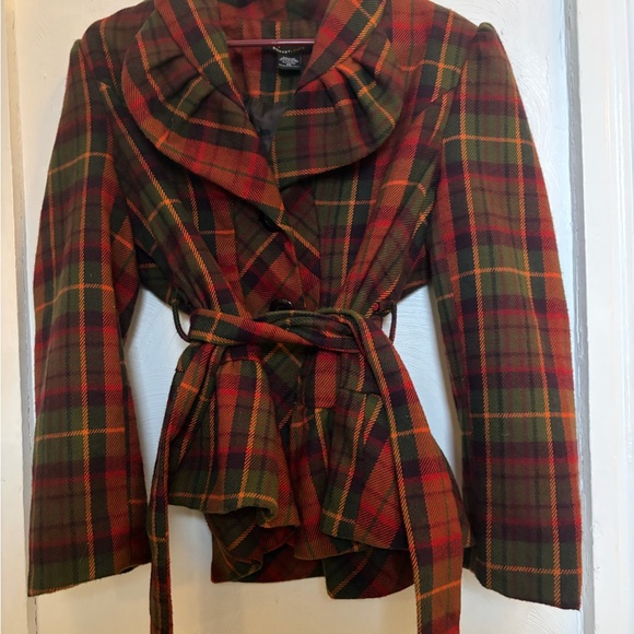 Plaid Women's Jacket - Red and Green - Picture 5 of 5